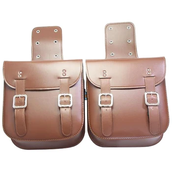 

2pcs Storage Organizer Rear Seat Waterproof Universal Cycling Multifunction Large Capacity PU Leather Tool Motorcycle Saddle Bag