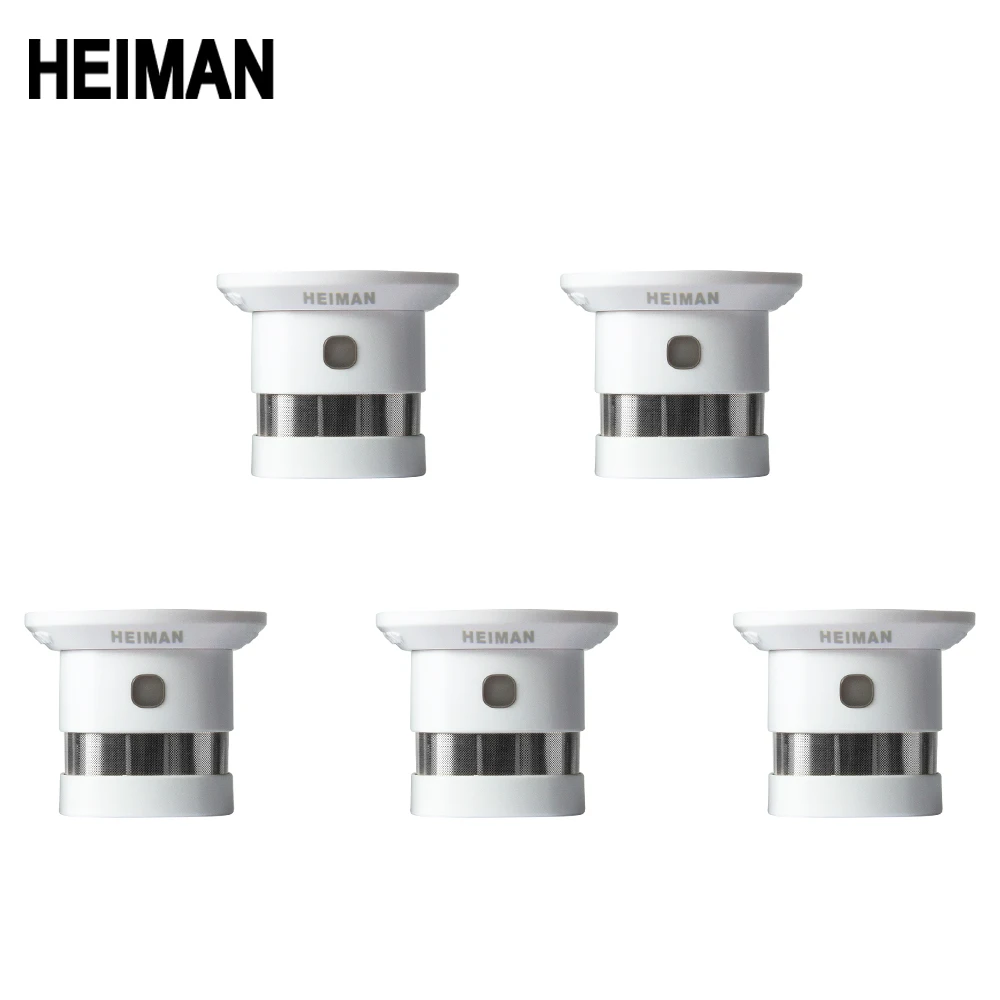 5pcs HEIMAN независимая пожарная сигнализация детектор дыма система умного дома Высокая чувствительность датчик безопасности - Цвет: 5pcs