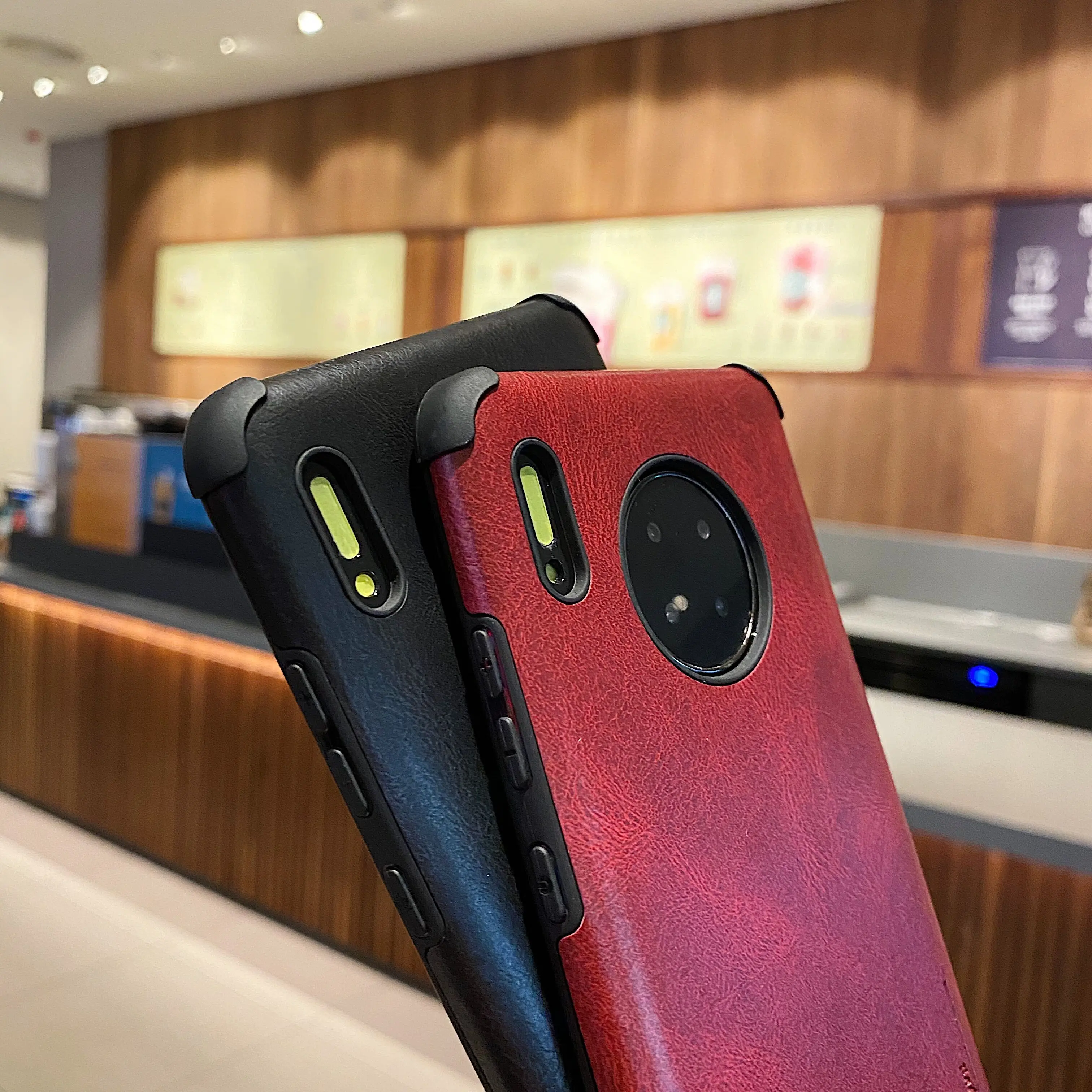 Anti Sidik Jari untuk Huawei Honor Bermain 4T Soft TPU + PU Kulit Kembali Meliputi Mate 20 Pro 9X 30 V20 30S X10 Menikmati Z V30