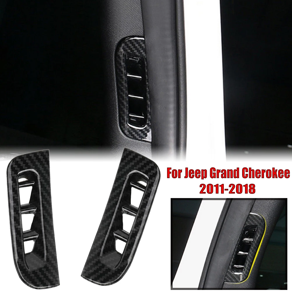 Автомобильные аксессуары, автомобильный воздушный выход для Jeep Grand Cherokee 2011-18, углеродное волокно, столб, вентиляционное отверстие, крышка, отделка, авто аксессуары