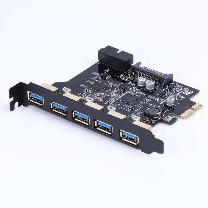 PCI E к USB 3 0 19 контактный 5 портовый Express Расширенная карта SATA 15PIN соединитель|Платы