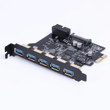 

PCI-E to USB 3.0 19-Pin 5 Port PCI Express Expansion Card SATA 15PIN connec
