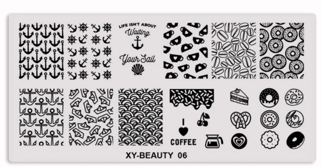 1 Pcs Mixed Design Line Animals Stainless Steel Nail Stamping Plates Rectangular Image Template DIY Manicure Stencils Tools XY-BE 06