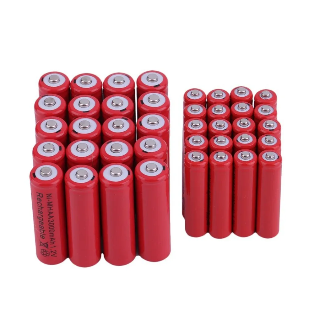 Профессиональный 20 шт AA 3000mAh и 20 шт AAA 1800mAh 1,2 V Универсальный Ni-MH аккумулятор набор