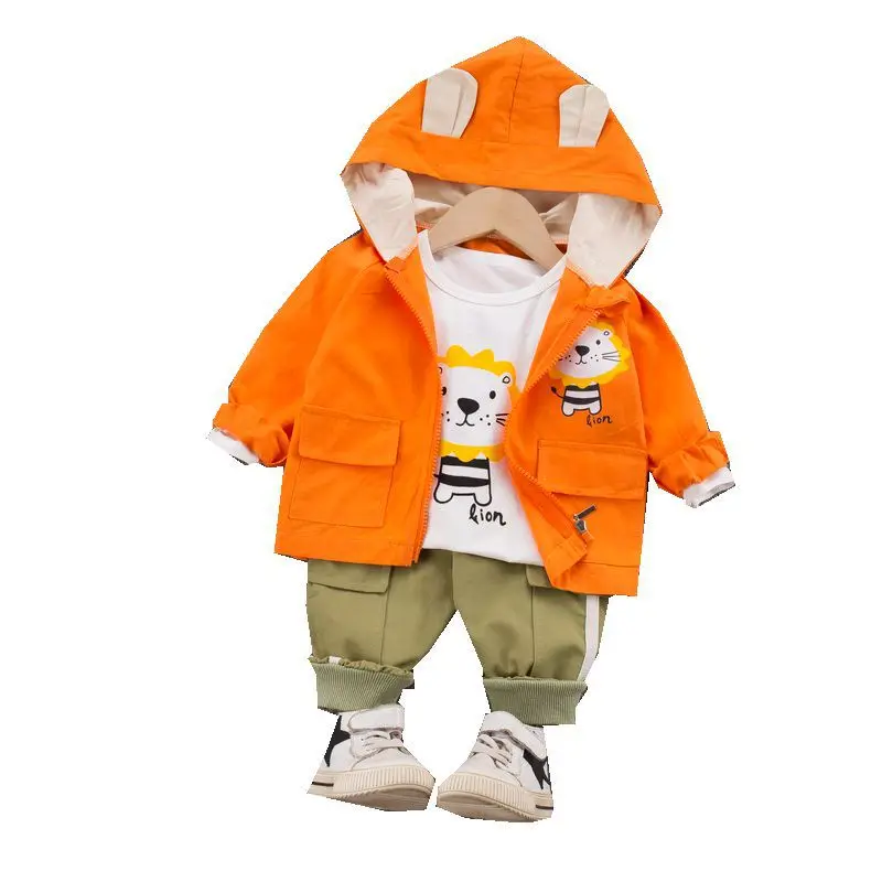 

Spring Autumn New Baby Girl Clothes Children Boys Cotton Jacket T Shirt Pants 3Pcs/sets Toddler Fashion Costume Kids Tracksuits