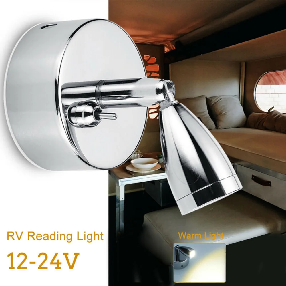 1 Вт освещение для чтения в машине светодиодный RV Camper Caravan Лодка на стену крепление Тип переключателя