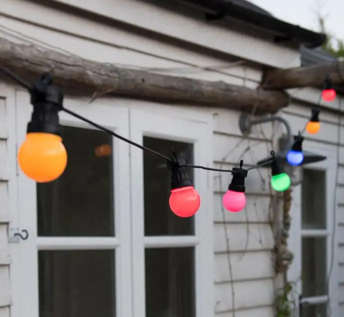 Светодиодный светильник-гирлянда, уличный Сказочный светильник, гирлянда G50, лампы для сада, патио, свадьбы, Рождественское украшение, легкая цепочка, водонепроницаемая/EU - Испускаемый цвет: colourful
