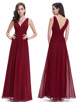 

Wedding Bridesmaid Dresses Ever Pretty Fashion Women Flower Chiffon Padded Long Bridesmaid Dresses 2016 v-neck