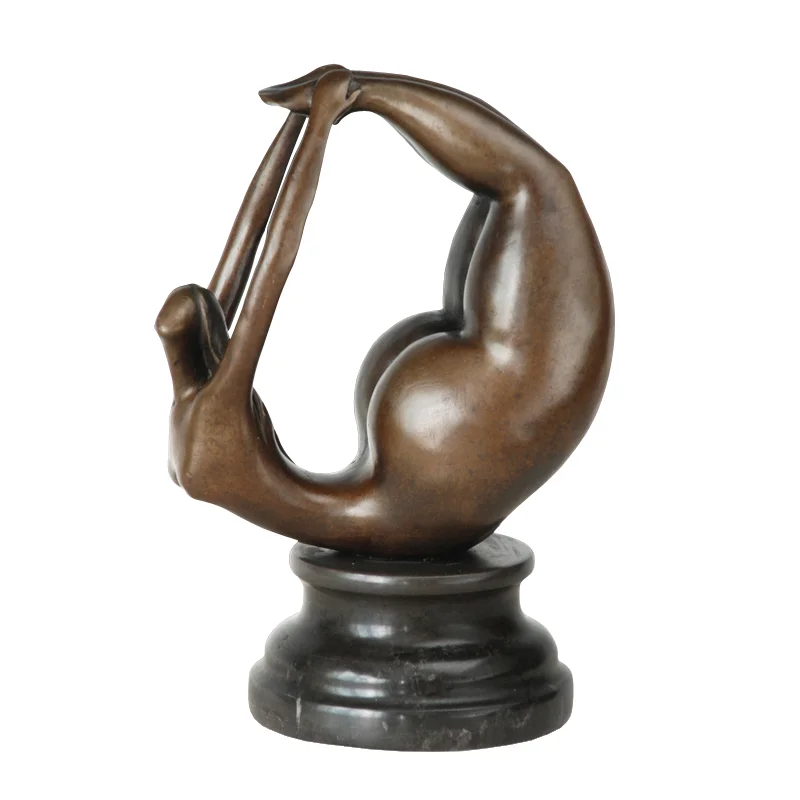 

Bronze Abstract Woman Statue Sculpture Modern Sport Female Figurine Art Office Table Decor Gifts