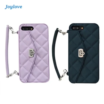 

JOYLOVE Fashion Phone Case With Long Belt Chain For IPhone 11 Pro XS MAX XR 6S 7 8 Plus TPU Soft Bag Card Bag Wallet Handbag