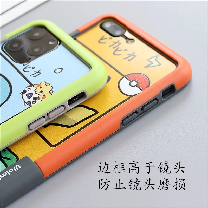 Для iPhone11pro max 8 Plus ударопрочный бампер+ Задняя Передняя пленка для экрана из закаленного стекла для iPhone XS XR 7 8 plus 6S Мультфильм+ ремешок
