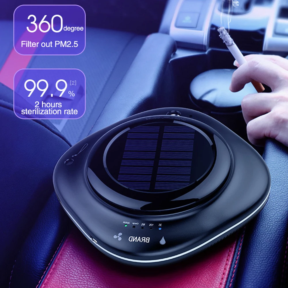 Солнечный беспроводной USB автомобильный очиститель воздуха Автомобильный