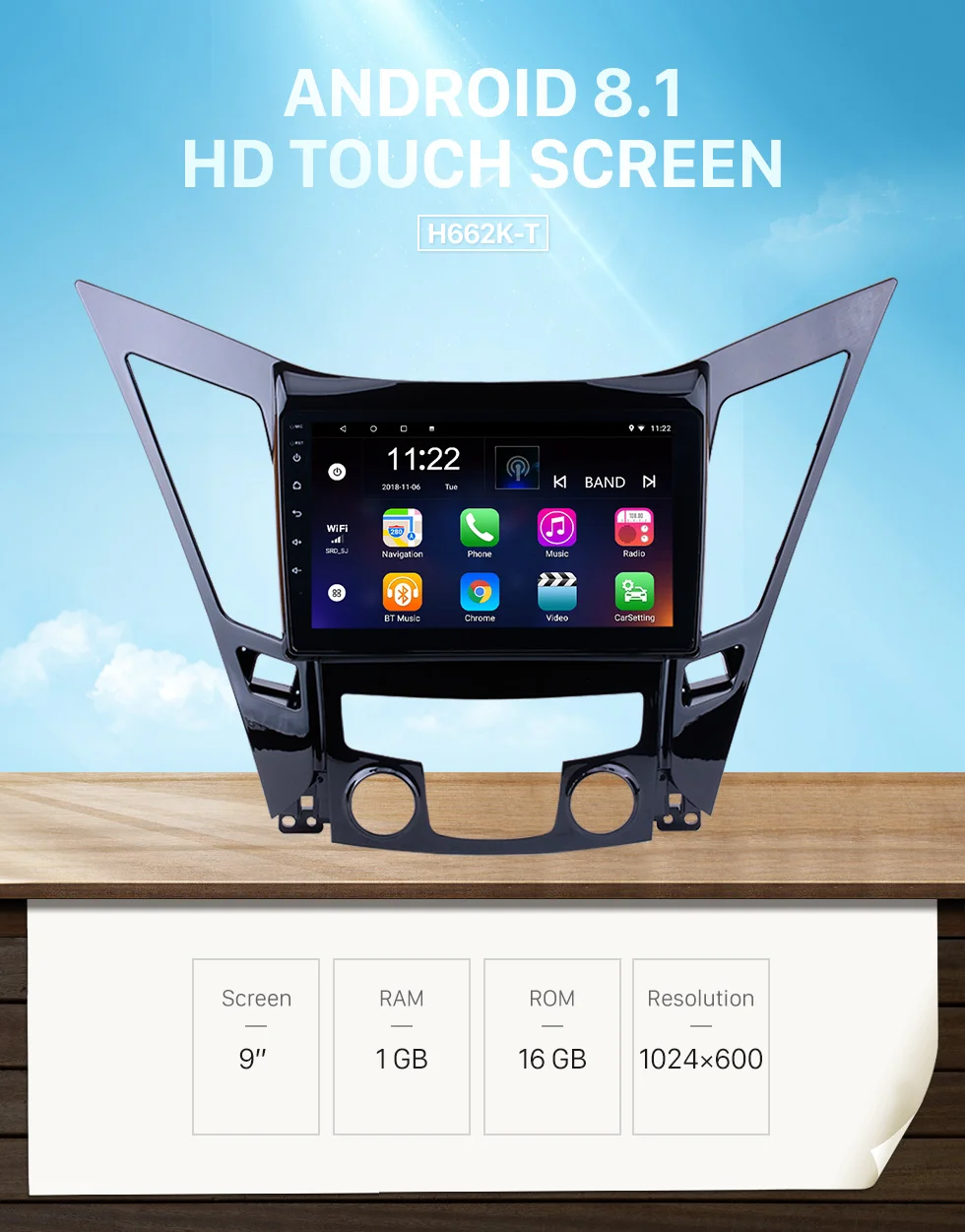 Discount Harfey 9" Car Multimedia Player Radio For 20112012-2015 HYUNDAI Sonata i40 i45 Android 9.0 GPS navigation Head Unit bluetooth 0