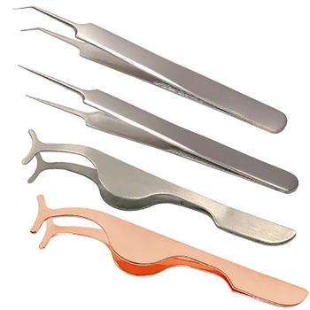 

wholesale Multi-function tweezers stainless steel false eyelash assistant tool false eyelash elbow tweezers factory Outlet