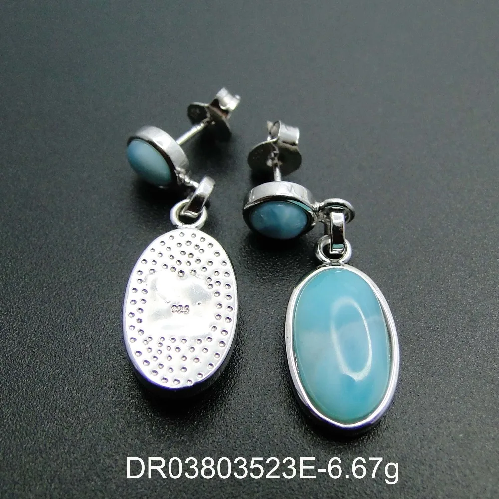 Натуральные Серьги Larimar, тонкая бижутерия; серьги-подвески, 925 пробы, серебряные ювелирные изделия, серебряные серьги для женщин