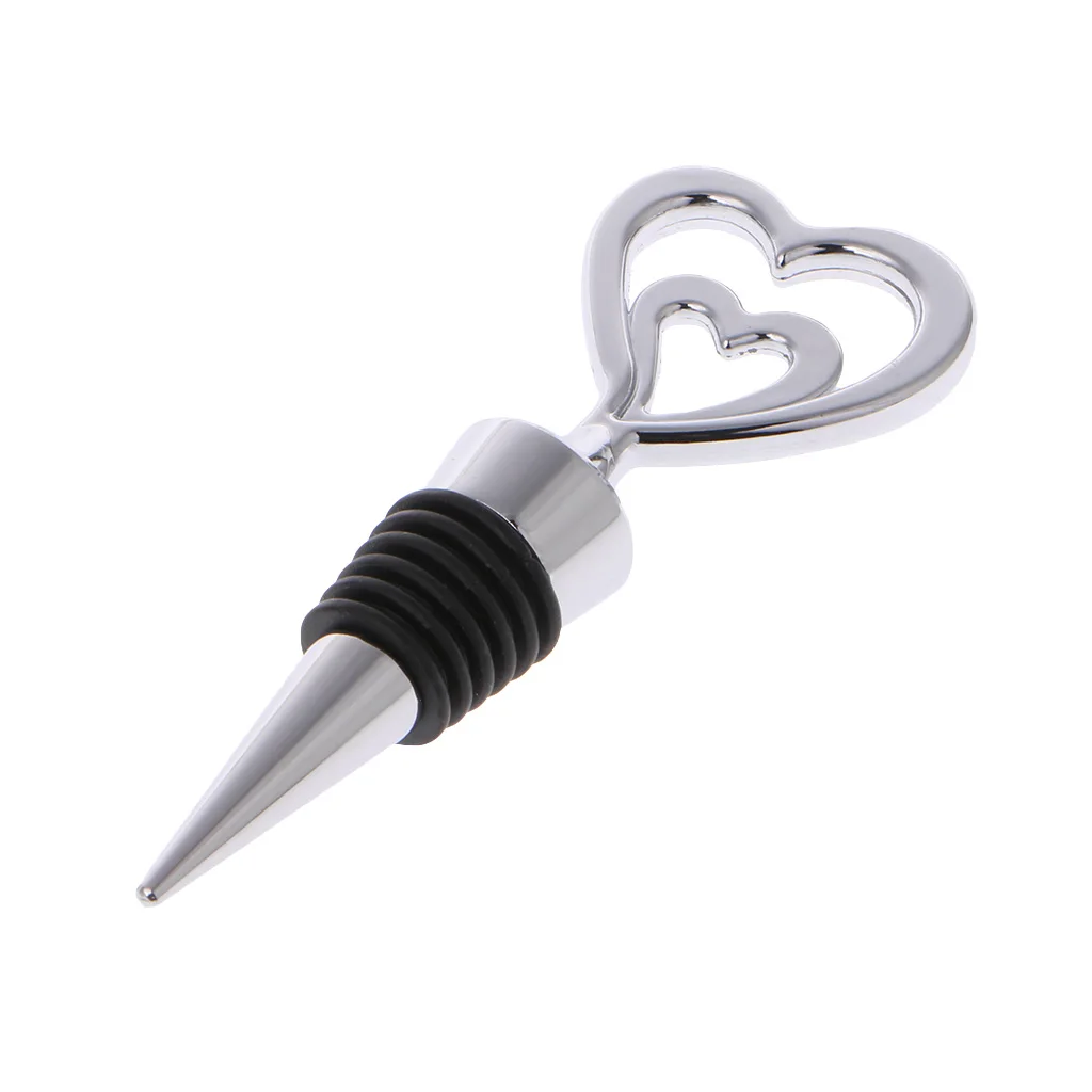 

Elegant Heart Shaped Wine Champagne Bottle Stopper Valentine's Wedding Gifts