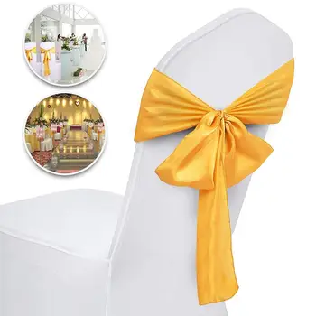 

VEVOR Satin Chair Cover Bow Sash 100 PCS Decoration Chair Cover Sash Chairs Tie Bands for Wedding Banquet Party Celebrations