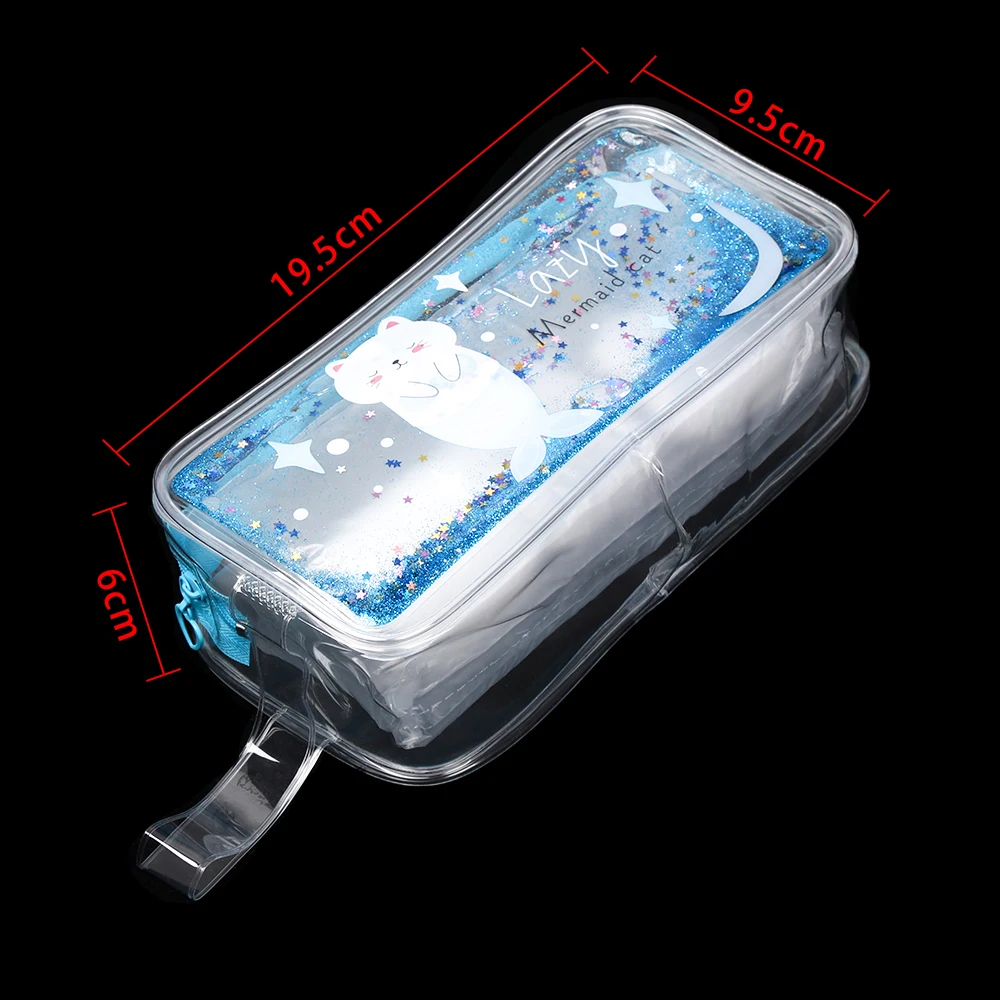 New Transparent Cosmetic Bag Cute Colorful PVC Makeup Case Fashion Sequins Large Capacity Storage Bags Creative Make up Pouch