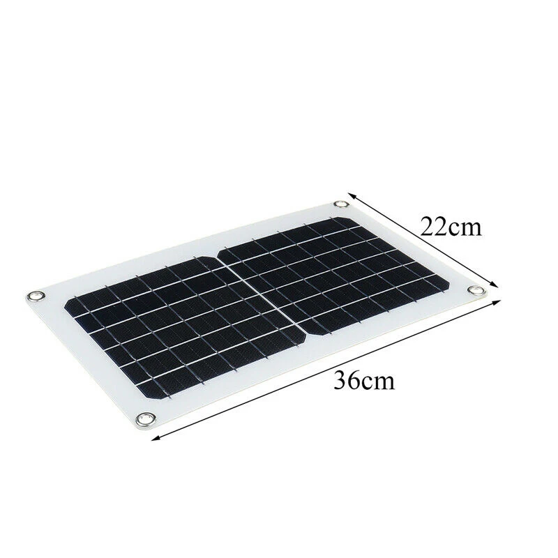 

30W USB Solar Panel USB Solar Charger 5/12V 10-In-1 Charging Line for Boat Car Home Camping Hiking