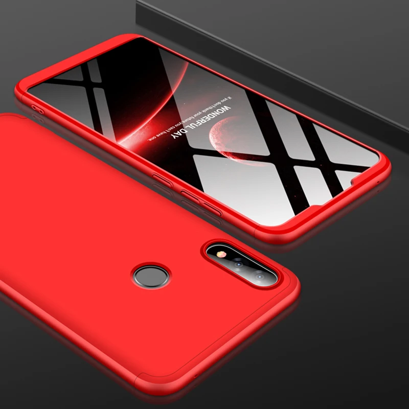 360 градусов чехол для Asus Zenfone Max Pro M1 M2 ZB601KL ZB631KL чехол 3 в 1 Жесткий PC защитный матовый чехол - Цвет: Красный