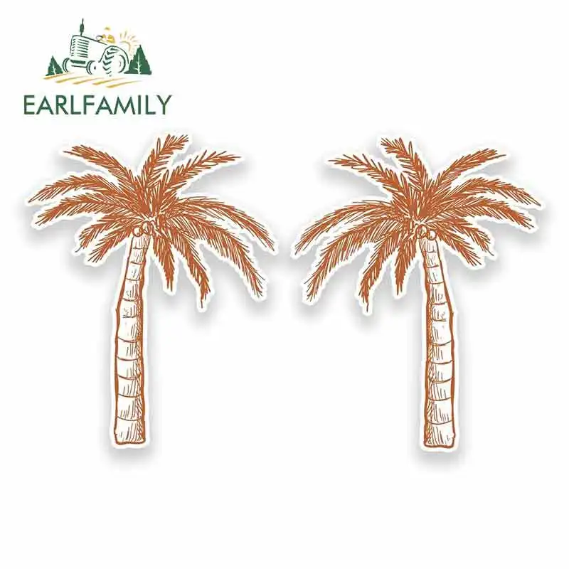 

EARLFAMILY 13cm x 13cm Palm Tree Plant Car Stickers Anime Oem Cartoon RV VAN DIY Fine Decal Trunk Truck Graphics Accessories