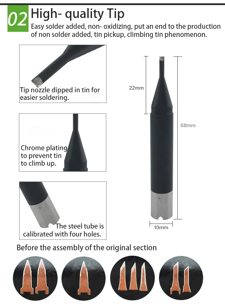 High Quality UNIX Soldering Tips UNIX P9PC-S Welding Soldering Iron Tips Handle Pencil Welding Solder Tools Lead Free Solder Tip