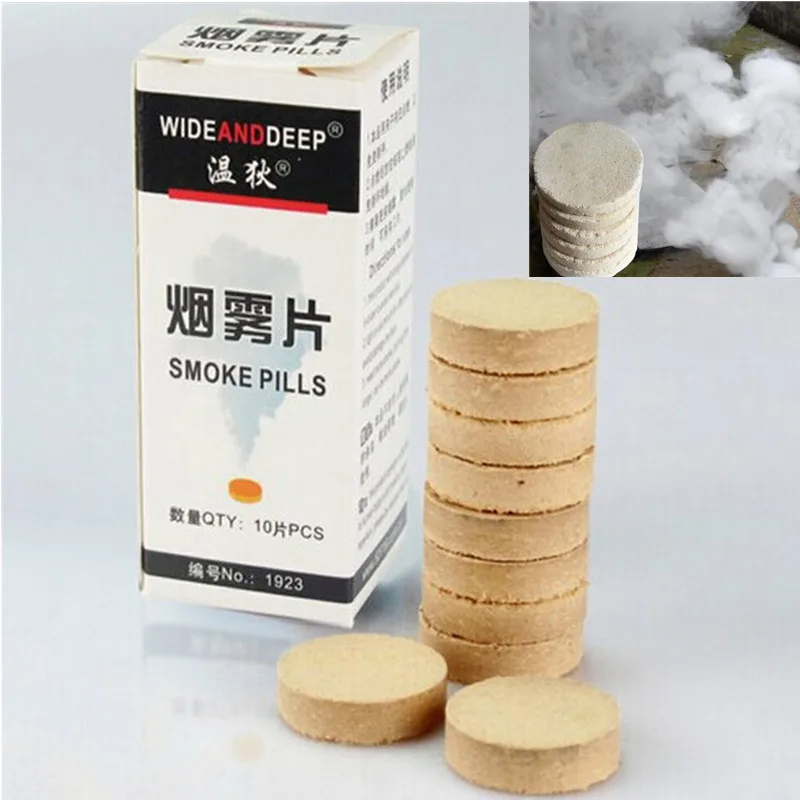 

10Pcs/set White Smoke Cake Pills Show Smoke Bomb Divine Halloween Photography Aid Decoration Tool Props Round Party DIY Decor