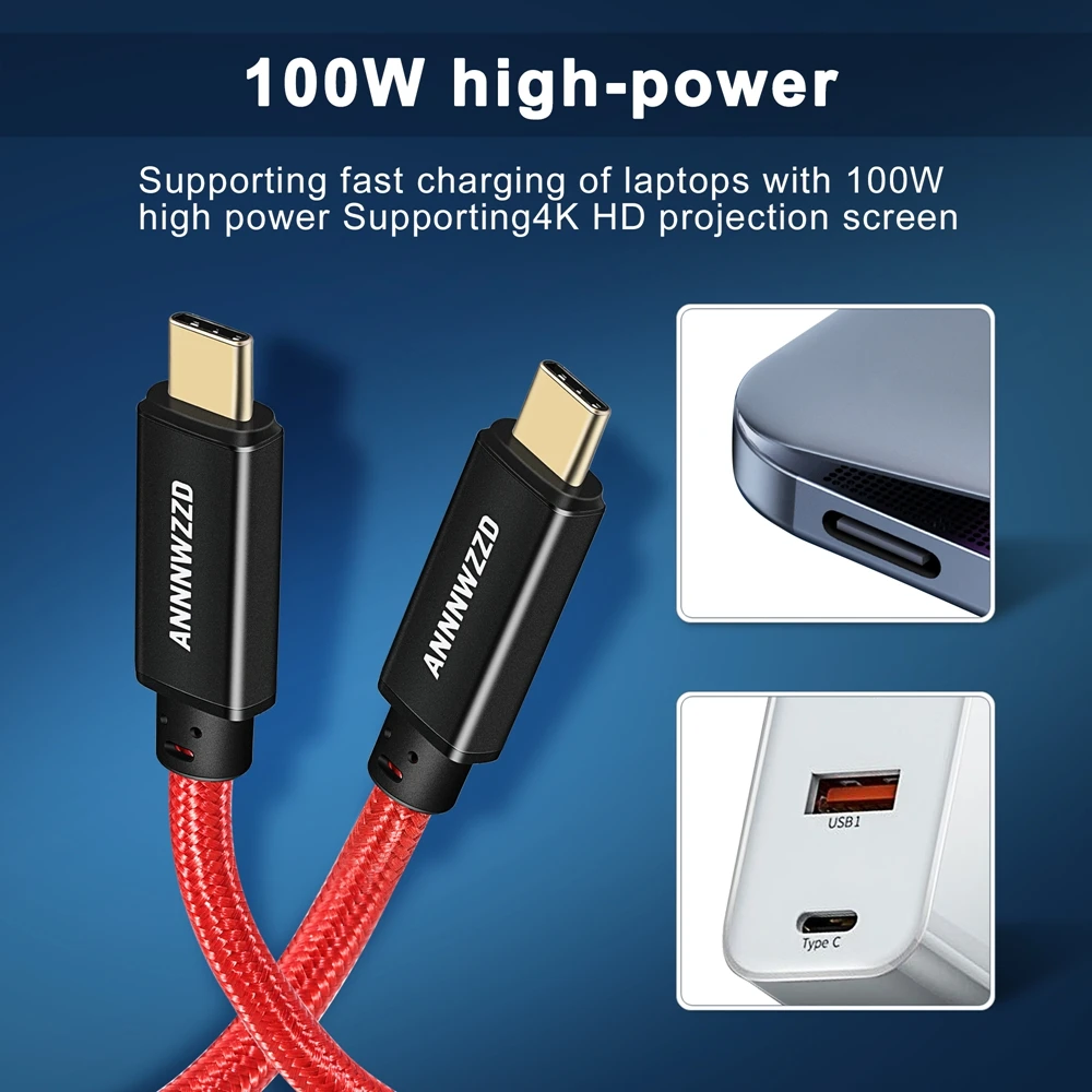 USB 3.1 Type C To USB C Cable For Macbook Pro 5A PD 100W USB 3.1 Gen 2 4K@60HZ USB C Cable For Samsung S10 Note20 QC 4.0 Cord