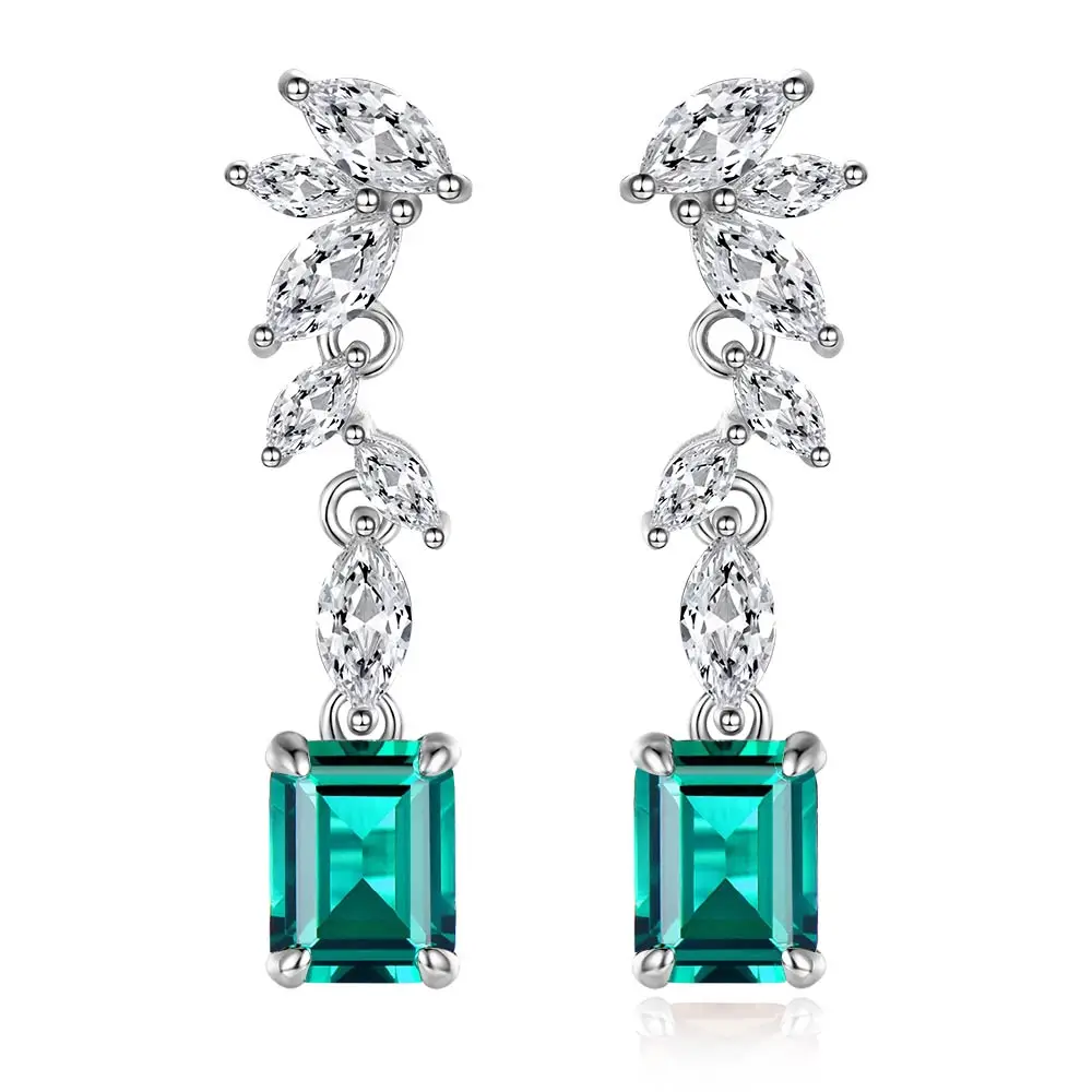 Emerald Куололит зултанит Драгоценный Камень Висячие серьги для женщин Твердые 925 пробы серебро Цвет Изменить Diaspore обручение ювелирные украшения - Цвет камня: Emerald