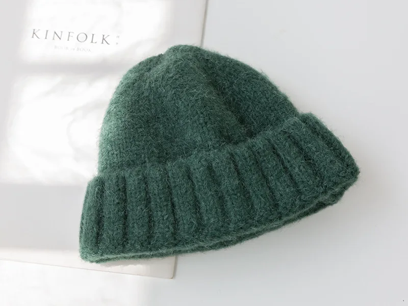 Skullies Beanies, детская шапка, весенние хлопковые шапки для мальчиков и девочек, теплые шапочки, детская шапка - Цвет: Зеленый