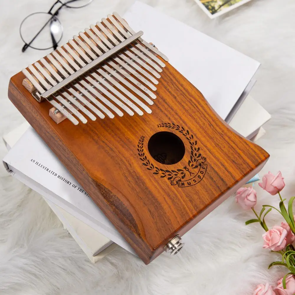 Muspor 17 клавиш большой палец пианино EQ kalimba Mbria дерево акации звеньевой динамик с