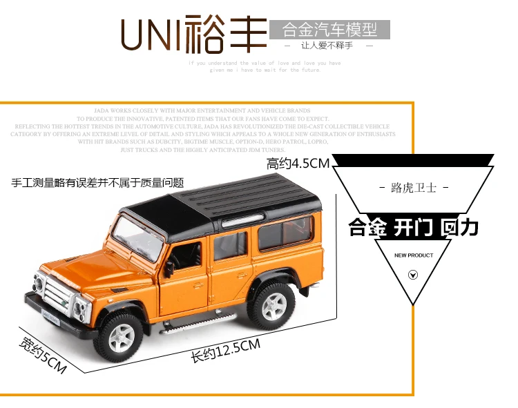 Yufeng 1: 36 Land Rover гвардии внедорожных транспортных средств, брелок для автомобильных ключей, модель воина детский Автомобильная Игрушечная модель автомобиля(в упаковке