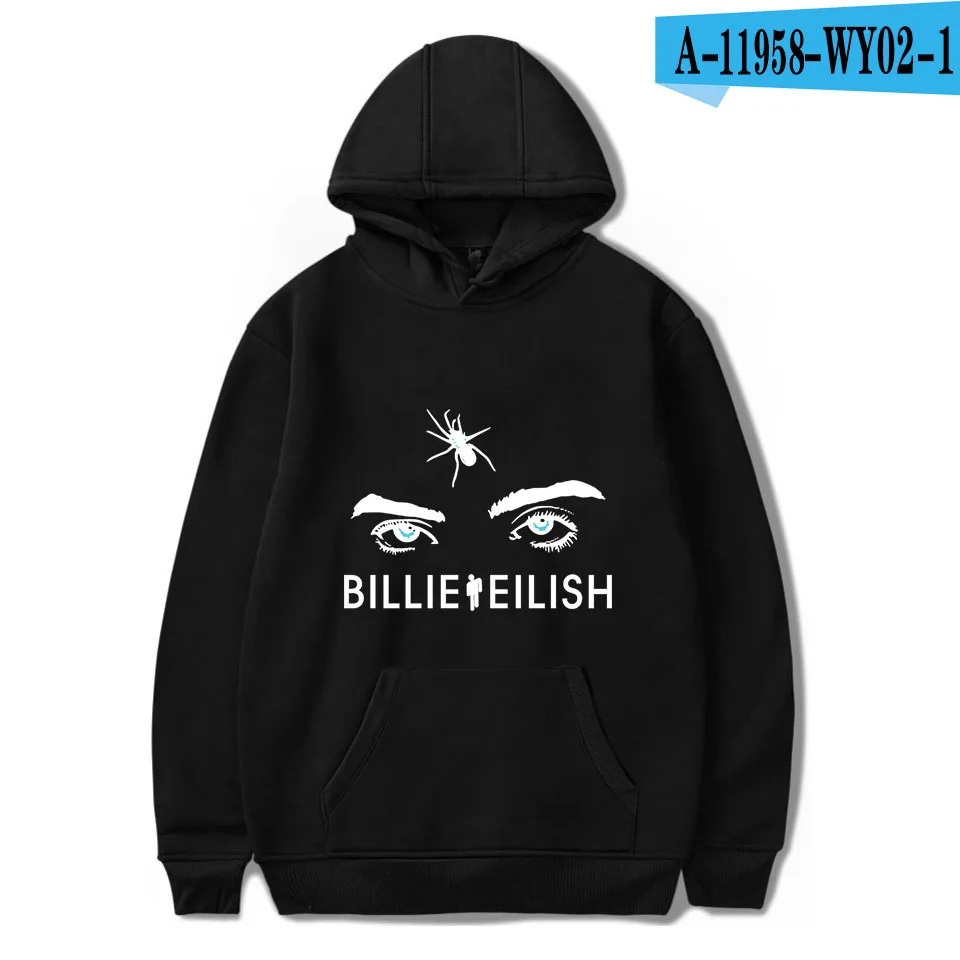 Black-B Приграничный европейский и американский стиль для Billie Eilish принт тренд для мужчин и женщин с Повседневная Толстовка с капюшоном - Цвет: Black-B
