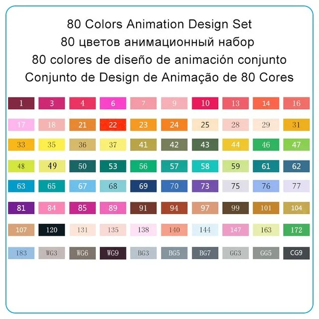 TOUCHNEW 30/40/60/80 цветов художественные маркеры на спиртовой основе маркеры для рисования набор ручек манга двуглавый художественный эскиз маркеры ручки для дизайна - Цвет: 80 Colors Animation