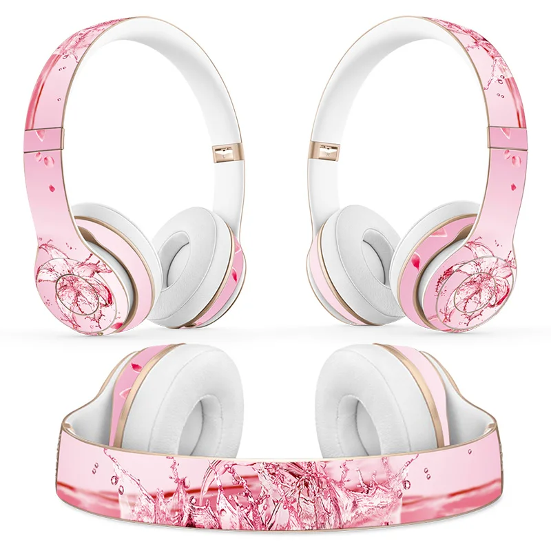 Headphone skins Headphone stickers protective skins for the Beats Solo 2&3  Wireless/Wired(Purple Flower) - KAHHA