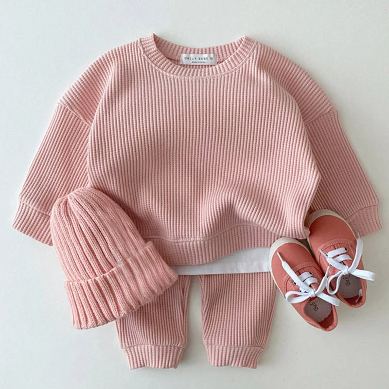 

Baby Clothing Sets Spring Autumn Leisure Knitted Sports Suit for Boys and Girls Solid Color Baby Girl Outfits Summer Clothes