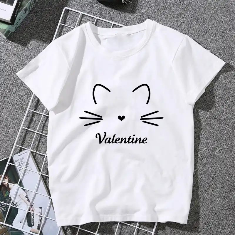 原宿白tシャツ女性トップス漫画の猫の顔文字のプリントtシャツファムtシャツカジュアルtシャツoネックロックトップス T Shirts Aliexpress