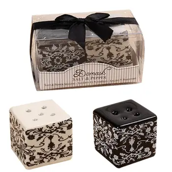 

2pcs Seasoning Bottle Set Ceramic Spice Seasoning Shaker Salt Pepper Shaker Cooking Kitchen Tools for Wedding Party Favor Gift