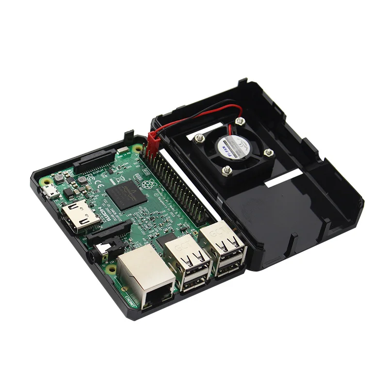 

Protective Case+Fan for Raspberry Pi 3 ABS Casing Mute Heat Dissipation Cooling Fan KQS8