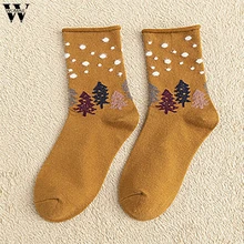 Womail, женские модные хлопковые носки с рисунком рождественской елки в горошек, женские носки