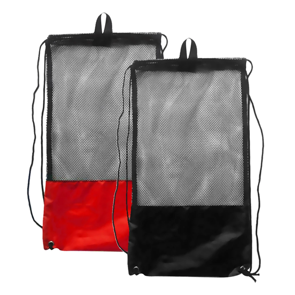 2x Mesh Gear Bag & Shoulder Strap For Scuba Diving Equipment Mask Goggles