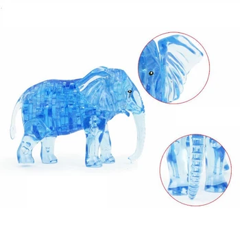 

3D Cute Crystal Elephant Puzzle Animal Assembled Model Diy Birthday Gift Toys For Kids Toy Children Intellectual Development