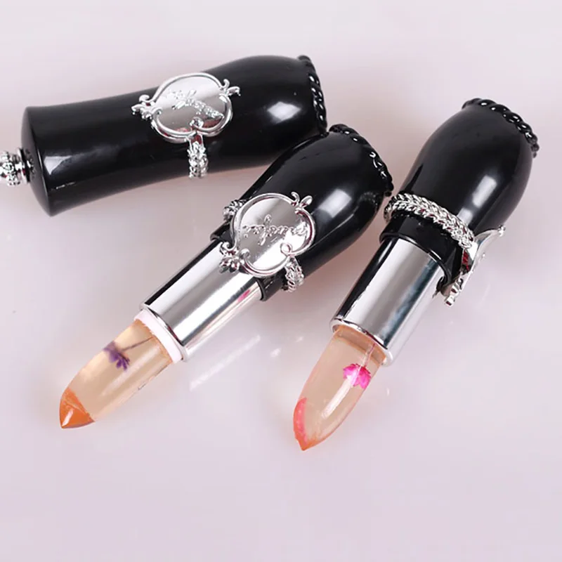 Transparent Jelly Flower Lipstick Temperature Changed Color Waterproof Lip Stick Moisturizer Long-lasting Lipstick Makeup