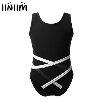 

iiniim New Kids Girls U-Shaped Back Ballerina Costumes Ballet Dance Gymnastics Leotard for Girls Bodysuit Turnpakje Dancewear