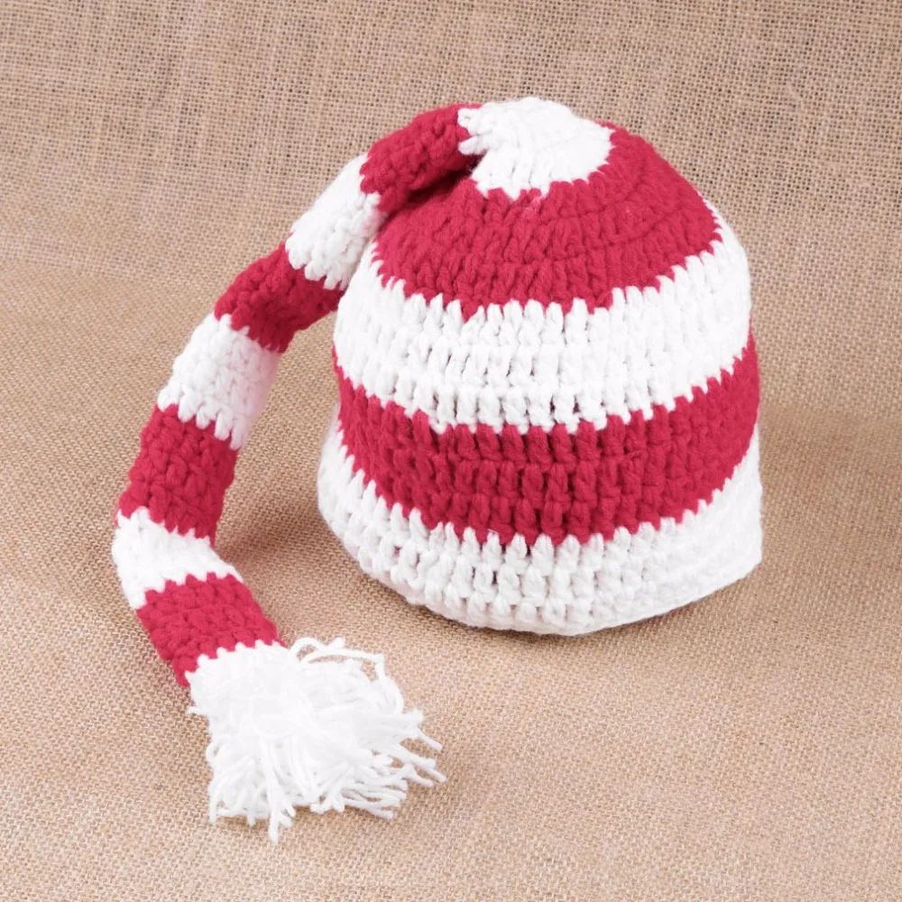 Рождественская шапка для маленьких девочек и мальчиков, вязаная крючком, фото, реквизит, шапка, Рождественское украшение