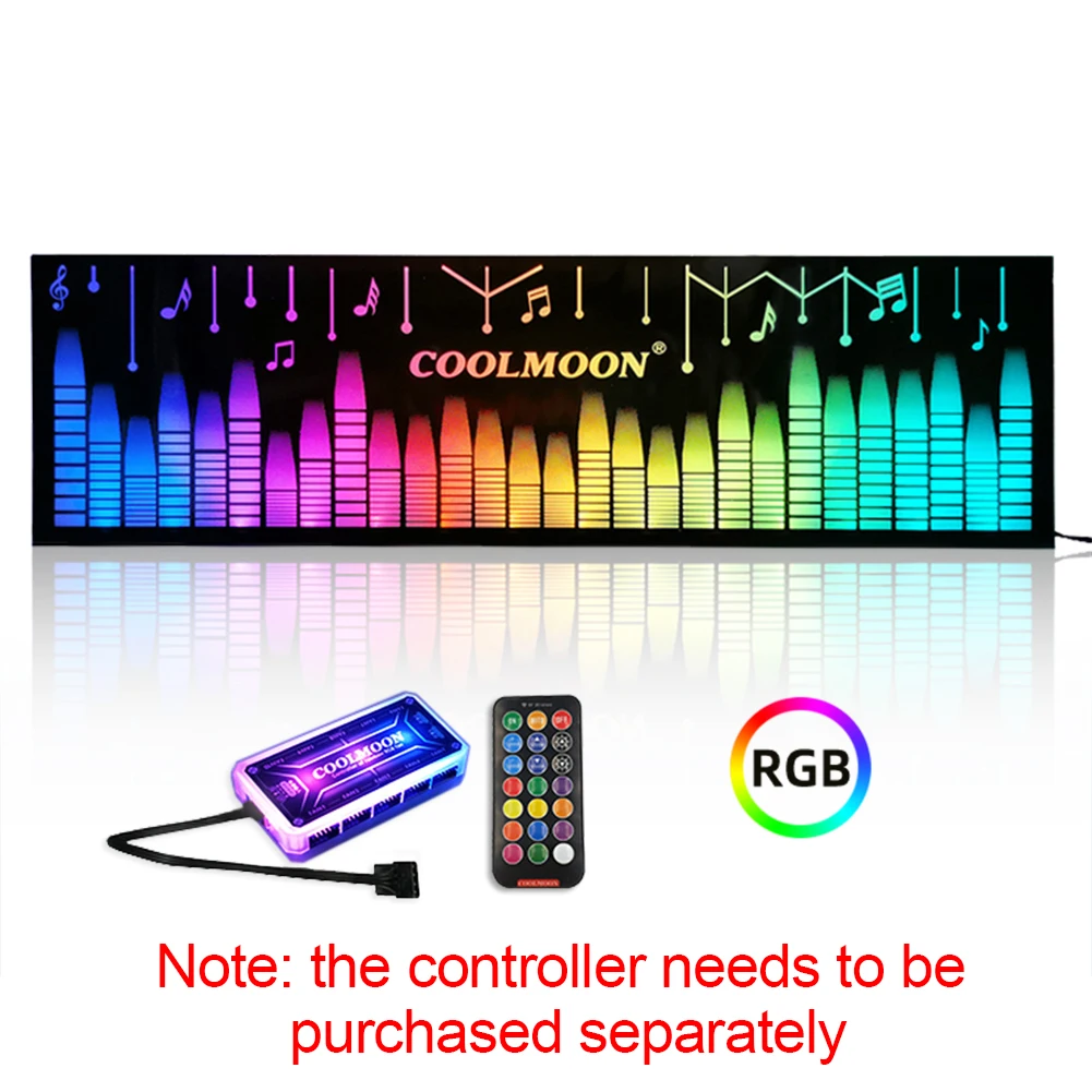 Coolmoon Rgb Placa de Luz Suporte Quadro Led Power Light-emitting Painel Lateral para pc Desktop Chassis Cpu Placa de Suporte - Imagem 6