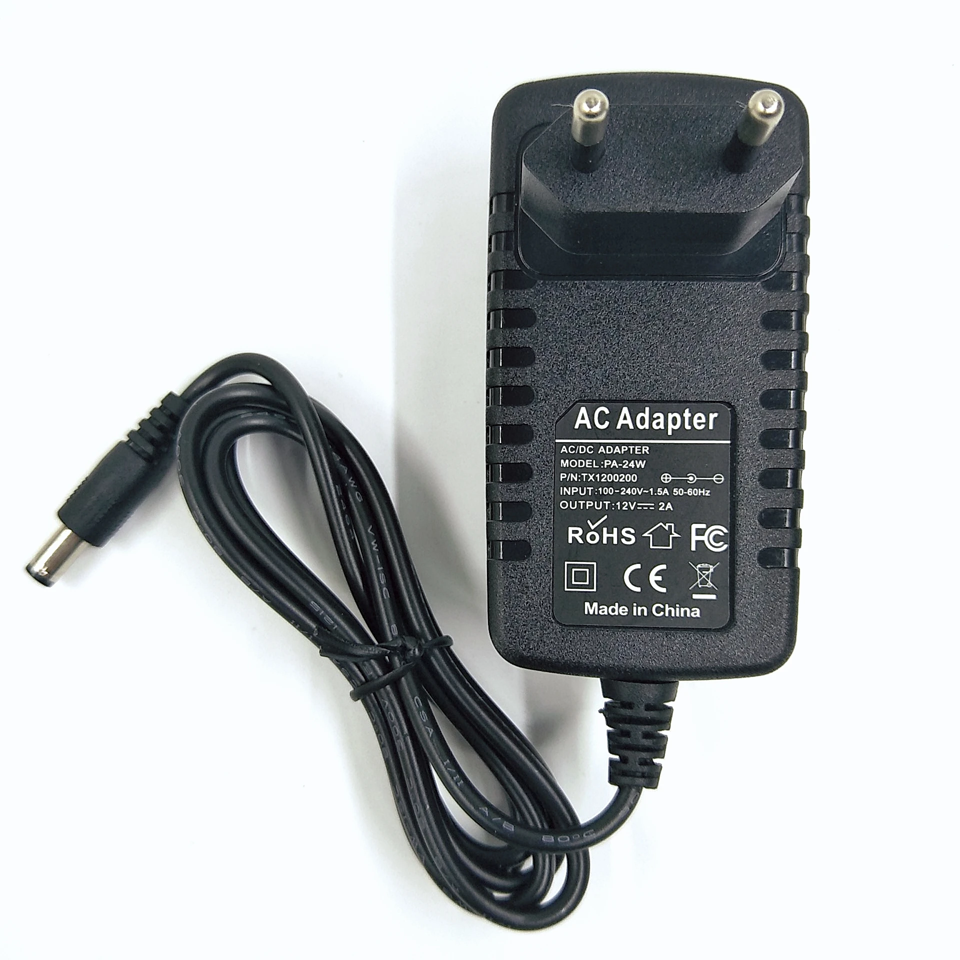 

1PCS PA-24W EU Plug Driver Adapter AC110V 220V to DC 12V 2A 5.5*2.1mm LED Power Supply For LED Strip Lights Transformer Adapter