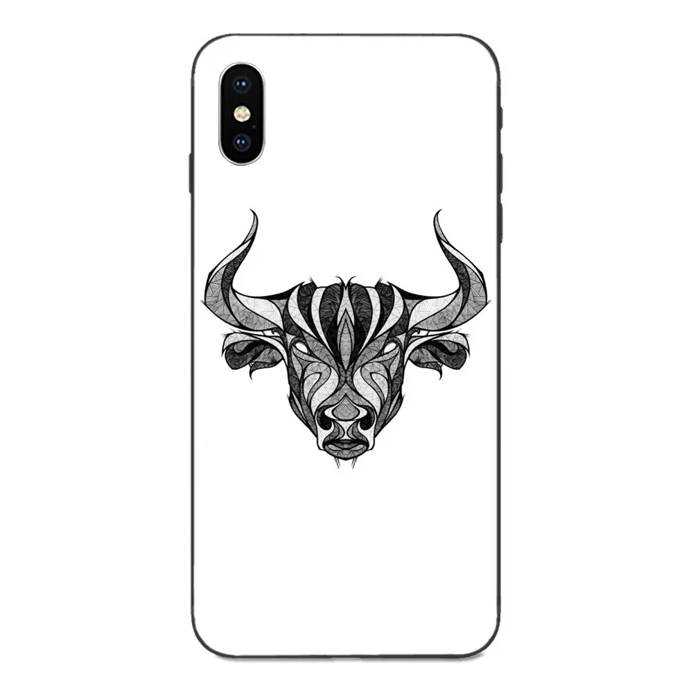 Черно белый скетч животное мягкая ТПУ Защита экрана для Apple iPhone 4 4S 5 5S SE 6 6S 7 8 Plus X XS