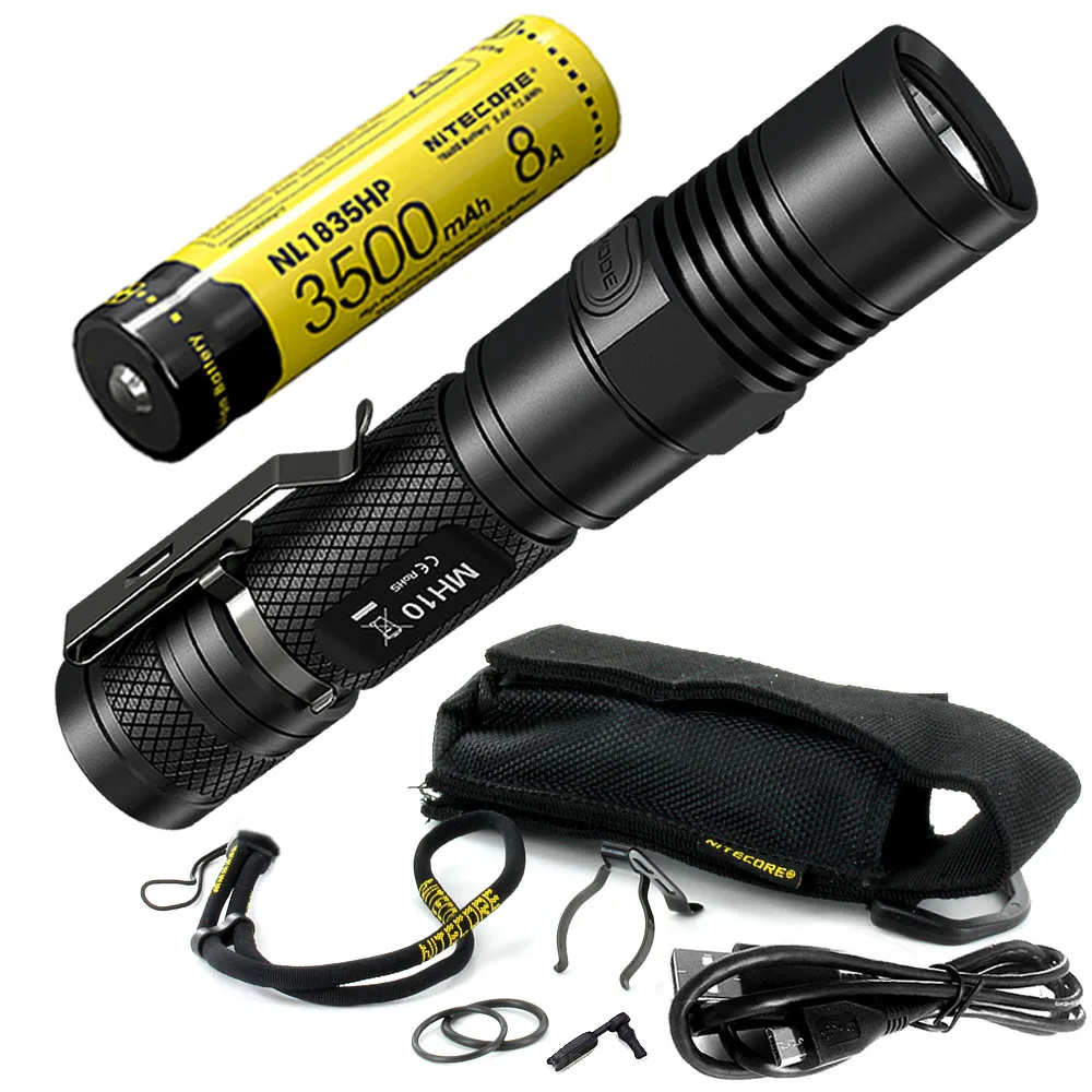 NITECORE MH10 usb зарядный флэш-светильник CREE XM-L2 U2 max 1000 люмен луч бросок 232 м тактический фонарь поисково-спасательный светильник - Emitting Color: MH10 NL1835HP