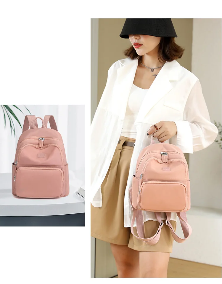 Fashion Solid Color Green Backpack Women 2021 New Trend Student School Bag Leisure Travel Large Capacity Small Backpacks십대 소녀 배낭